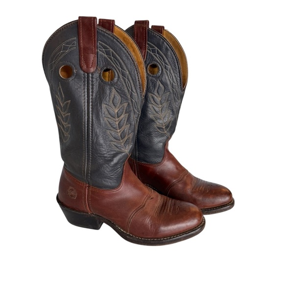 Double H Shoes - 🤠Vintage Double-H Women’s Leather Western Cowboy Boots Size 8.5 M Pull-On🤠